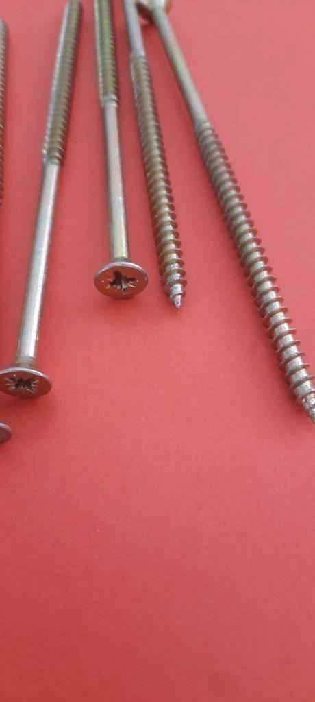 50 houtschroeven kruiskop 5 mm dik 120 mm lang schutting, Tuin en Terras, Palen, Balken en Planken, Nieuw, Balken, Minder dan 180 cm