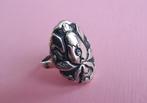 jwg Grote vintage bohemian 70s ring orchidee bloem zilver, Verzenden, Zilver, Ring