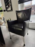 4 st JESS lederen stoelen, Huis en Inrichting, Stoelen, Zwart, Leer, Ophalen of Verzenden, Zo goed als nieuw