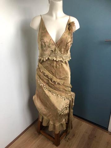Mapa mundi zijde hippy Ibiza gypsy groen zomers jurkje m beschikbaar voor biedingen