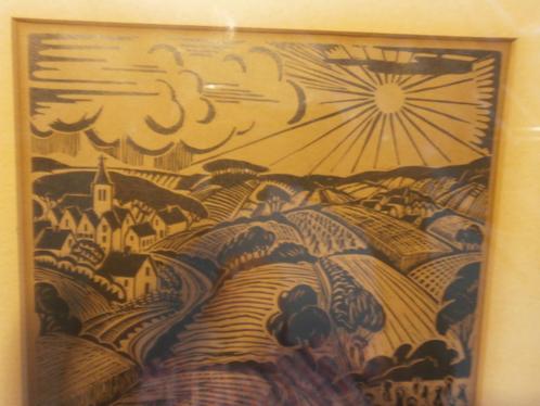 OOGSTTIJDOriginele Houtsnede van FRANKEN Pzn,, Antiek en Kunst, Kunst | Litho's en Zeefdrukken, Ophalen of Verzenden