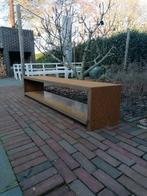 Super mooie grote tuinbank cortenstaal houtopslag 3mm, Ophalen of Verzenden, Nieuw, Metaal