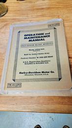 Manual tm10-1293.Harley XA,origineel 1942 ww2 geen  wla wlc, Motoren, Ophalen of Verzenden