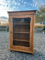 Grenen 1 deurs vitrine kast, Huis en Inrichting, Kasten | Vitrinekasten, 100 tot 150 cm, Glas, Ophalen of Verzenden, 150 tot 200 cm