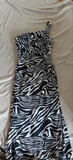 Mooie zwart witte one shoulder jurk, maat M, Kleding | Dames, Jurken, Maat 38/40 (M), Zwart, Flower by champagne paris, Ophalen of Verzenden