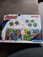 Marvel avengers puzzel domino en memory 3 in 1, Ophalen, 10 tot 50 stukjes, Zo goed als nieuw, 4 tot 6 jaar