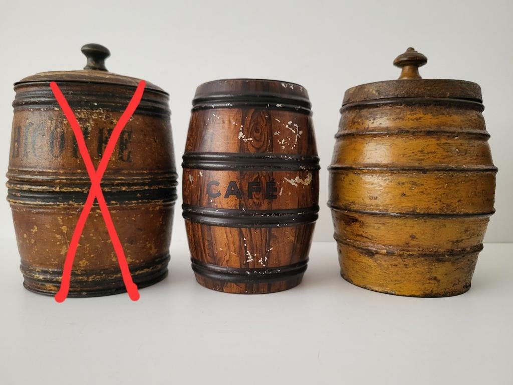 Vintage tonnetjes/koffieblikken, Antiek en Kunst, Curiosa en Brocante, Ophalen of Verzenden