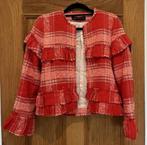 Zara Rood Geruit Freyed Zoom Gingham Blazer Jas Jack vest M, Maat 38/40 (M), Ophalen of Verzenden, Rood, A