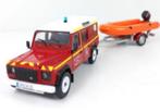 Land Rover Defender VLHR off road & boot brandweer 1/43 # 12, Verzenden, Nieuw, Auto, Overige merken