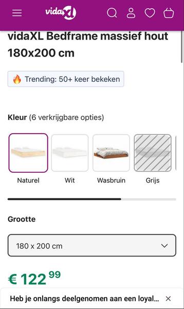 Nieuw Bed 180x200 - Slechts 2x gebruikt! beschikbaar voor biedingen