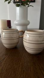 2 prachtige bloomingville kopjes met goudaccelnten, Huis en Inrichting, Keuken | Servies, Ophalen of Verzenden, Zo goed als nieuw