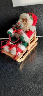 kerstmannetje op slee vintage, Diversen, Kerst, Ophalen of Verzenden, Gebruikt