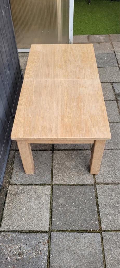 2 massief eiken bijzettafels, Huis en Inrichting, Tafels | Bijzettafels, Zo goed als nieuw, Vierkant, 45 tot 60 cm, 55 tot 75 cm