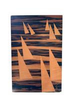 Houten Intarsia kunstwerk Jaren '70 vintage desin, Ophalen of Verzenden