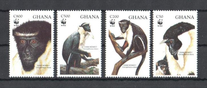 WWF set postzegels van de Dianameerkat, Postzegels en Munten, Postzegels | Thematische zegels, Postfris, Dier of Natuur, Ophalen of Verzenden