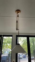 Verstelbare hanglamp /katrollamp wit glas, Ophalen, Zo goed als nieuw, Glas, Minder dan 50 cm