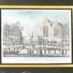 Gravure Wintergezicht Singel Amsterdam, Antiek en Kunst, Ophalen of Verzenden