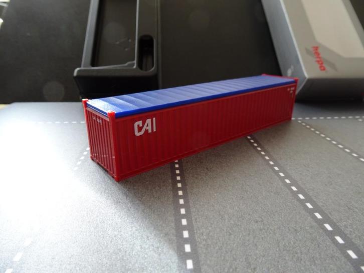 947 herpa 40 open top container cai 1:87 truck trein haven, Hobby en Vrije tijd, Modelauto's | 1:87, Nieuw, Bus of Vrachtwagen