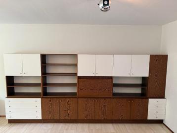 Vintage - Retro wengé kast Pastoe stijl. 2-delig of geheel beschikbaar voor biedingen