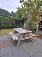 Robuuste picknicktafel. Maat 180 x 82 cm (blad), Ophalen, Gebruikt, Rechthoekig, Hout