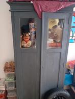 Kledingkast / Spellenkast met ruitjes, Ophalen, Glas, Vintage, 50 tot 100 cm