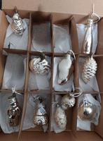 Oude zilveren kerstballen ornamenten per stuk te koop., Verzenden