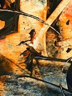acrylverfschilderij Woman in a world of chaos, Verzenden