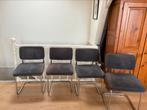 Buisframe stoelen grijs, Huis en Inrichting, Stoelen, Ophalen, Gebruikt, Metaal, Vier