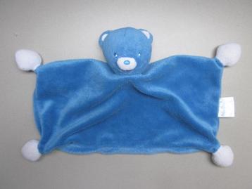 Nestlé blauw pluche knuffeldoek beer Basje : witte bolletjes beschikbaar voor biedingen