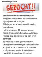 Gezocht schoonmaaker/ster, Vacatures, Overige uren