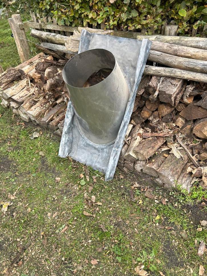 Dakdoorvoer kachelpijp, Huis en Inrichting, Kachels, Gebruikt, Houtkachel, Hout, Ophalen