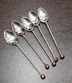 5 sierlijke verzilverde theelepeltjes, Ophalen of Verzenden