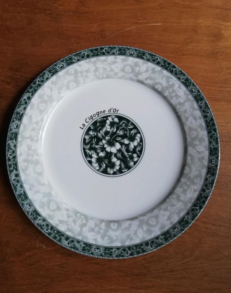 Dinerbord groen patroon 25.5 cm (21st beschikbaar) nieuw, Ophalen of Verzenden
