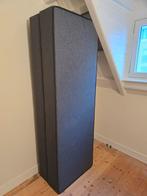 Ikea Boxspring 2-persoons grijs met achterbord, Gebruikt, Tweepersoons, 200 cm, 140 cm
