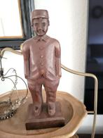 Houten Beelden Boer en Boerin - 20 cm, Antiek en Kunst, Ophalen of Verzenden