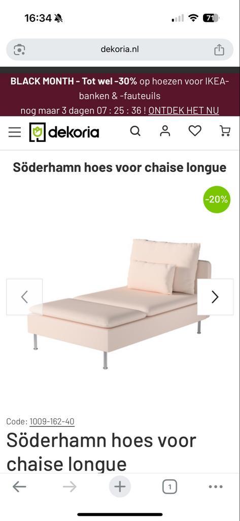 Lichtroze IKEA Söderhamn Chaise Longue Hoes, Huis en Inrichting, Banken | Sofa's en Chaises Longues, Gebruikt, Eenpersoons, Minder dan 150 cm