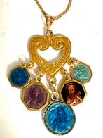 Zilveren vergulde ketting hanger, Gebruikt, Overige voorstellingen, Ophalen of Verzenden, Goud