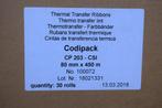 Thermal transfer ribbon Codipack CP 203 80mm x 450m / per30, Computers en Software, Printerbenodigdheden, Ophalen, Nieuw, Printertape