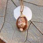 Cowrie Schelp Hanger aan Goudkleurige Metalen Ketting, Ophalen of Verzenden, Zo goed als nieuw, Goud, Overige materialen