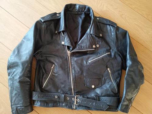 Leren bikerjack M, Kleding | Heren, Jassen | Winter, Gedragen, Maat 48/50 (M), Zwart, Ophalen of Verzenden