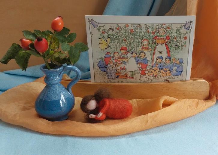 Nazomer/ Oogsttijd, waldorf, seizoenstafel, jaartafel, wol, Hobby en Vrije tijd, Vilt, Nieuw, Versiering, Wolvilt, Ophalen of Verzenden