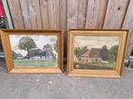 Jan Sleeboom 2 schilderijen Maarhuizen Groningen, Ophalen of Verzenden
