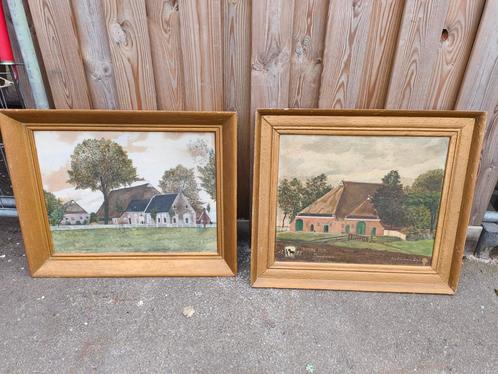 Jan Sleeboom 2 schilderijen Maarhuizen Groningen, Antiek en Kunst, Kunst | Schilderijen | Klassiek, Ophalen of Verzenden