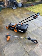 Worx grasmaaier + trimmer, Ophalen of Verzenden, Gebruikt, Accu-grasmaaier