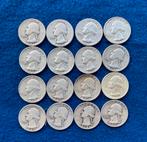 16 zilveren US quarters plus 13 zilveren dimes, Postzegels en Munten, Munten | Amerika, Verzenden, Midden-Amerika