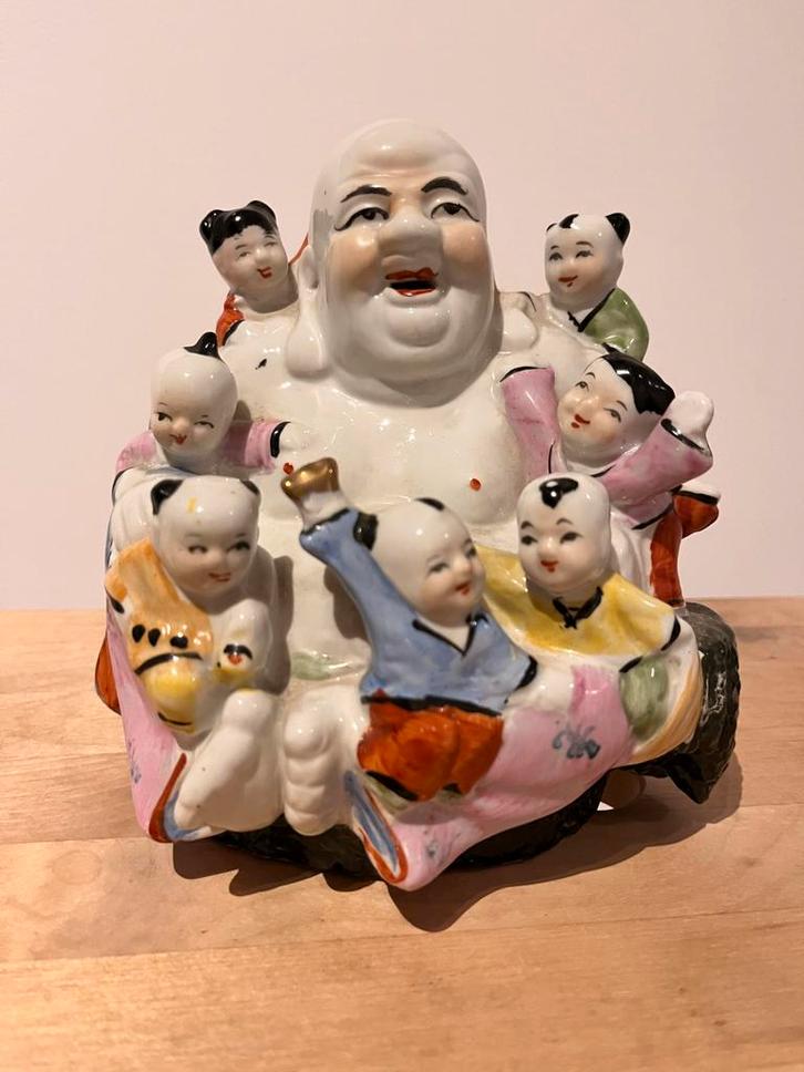 Antiek boeddha beeld met kinderen, keramiek, china, Antiek en Kunst, Antiek | Keramiek en Aardewerk, Ophalen of Verzenden