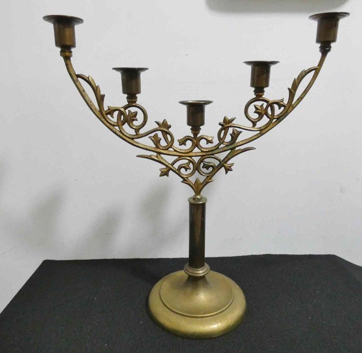 Oude kandelaar [1067], Antiek en Kunst, Antiek | Kandelaars, Koper of Brons, Ophalen