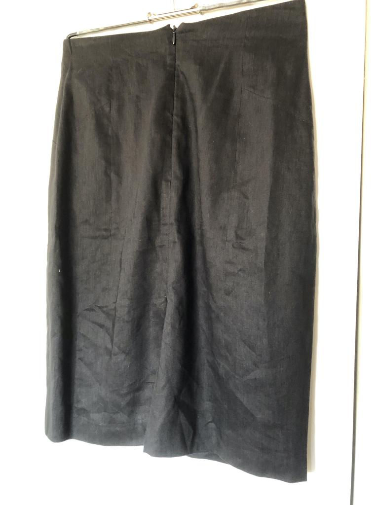 JIG SAW linnen zwart rokje maat 8 = 38, Kleding | Dames, Maat 38/40 (M), Zwart, Zo goed als nieuw, Knielengte