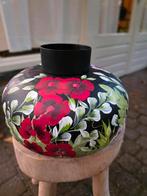 Handgeschilderde Vaas - Bloemen, Stoer Effect, Overige kleuren, Aardewerk of Porselein, Ophalen of Verzenden, Zo goed als nieuw
