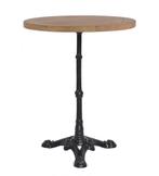 Teakhouten terras bistrotafel rond 60 cm gietijzeren voet, Ophalen of Verzenden, Nieuw, Rond, Teakhout